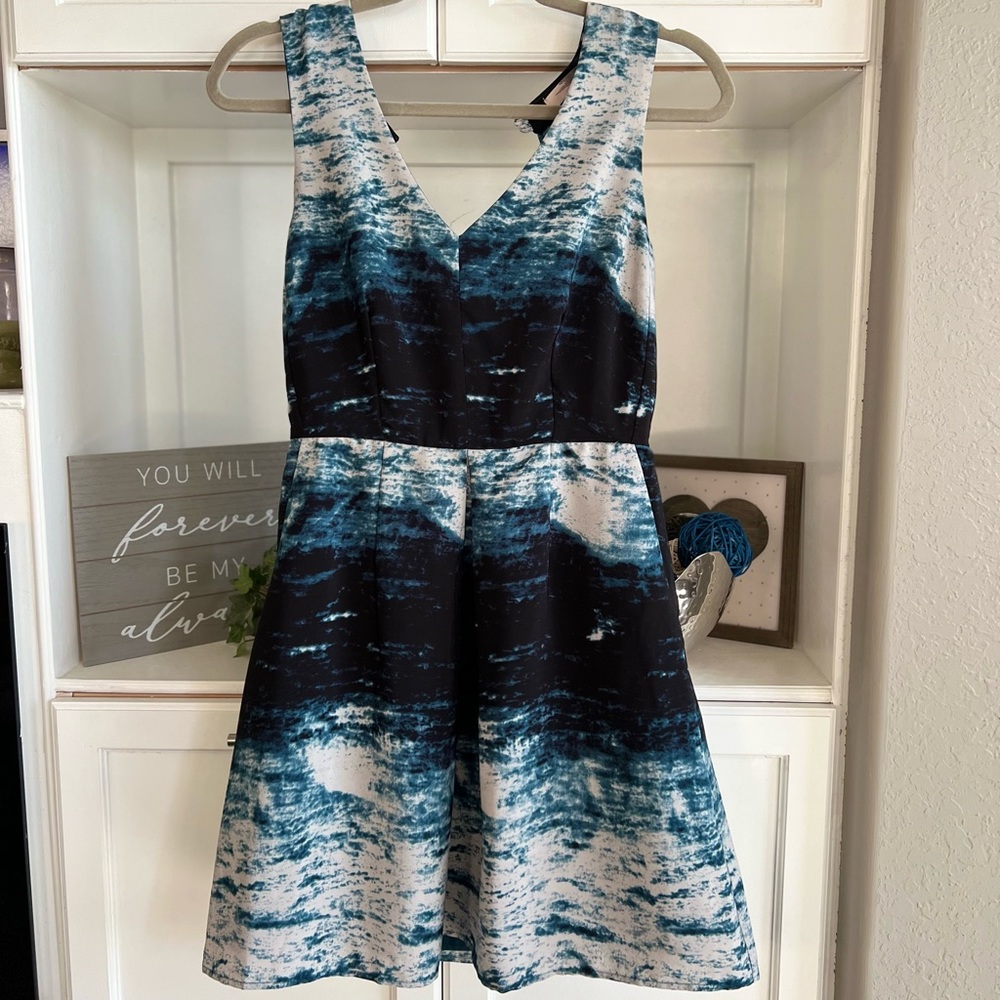 Women’s blue fit & flare dress